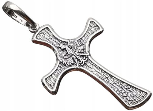  SILBERNES KREUZ MIT PATRIOTISCHEM ADLER, DOPPELSEITIG VERZIERT – 9-mm-Öse