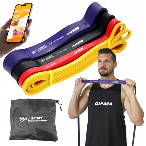  WIDERSTANDSBÄNDER für CrossFit-Klimmzüge, SET MIT 4 STARKEN Bändern + EBOOK
