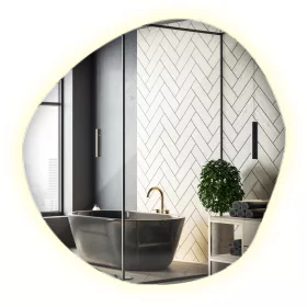    Dekorativer LED-Premiumspiegel für Make-up, Schminktisch, asymmetrisch, stilvoll