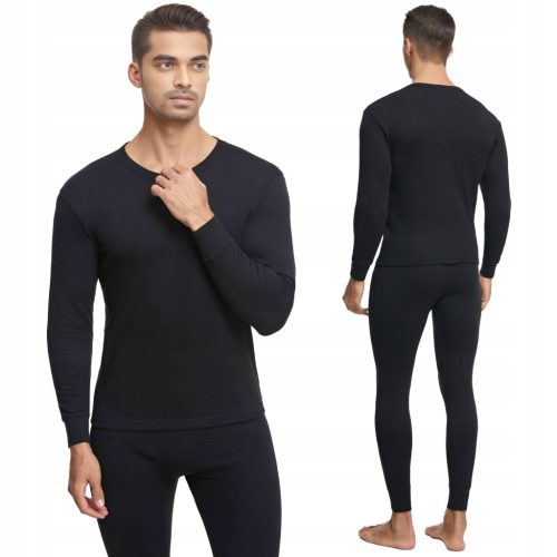 NETi Herren-Sportunterwäsche-Set, Hose und Bluse, langärmelig, Baumwolle