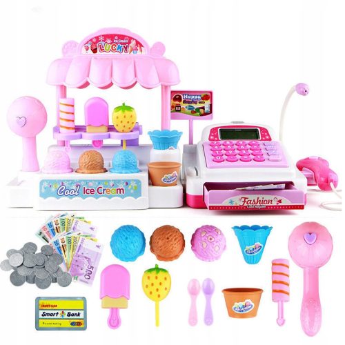  EISCREME-SHOP + REGISTRIERKASSE VIELE LCD-FUNKTIONEN ZUBEHÖR