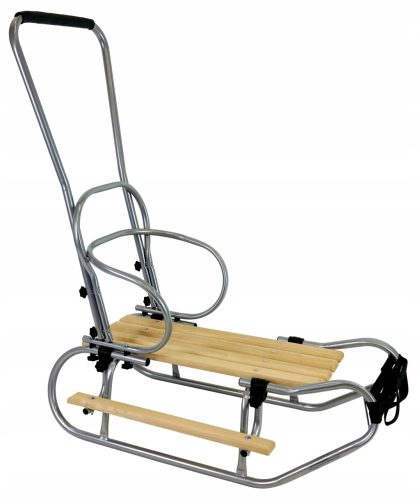 POLNISCHER SCHLITTEN + RÜCKENLEHNE + SCHIEBER + FUSSSTÜTZEN