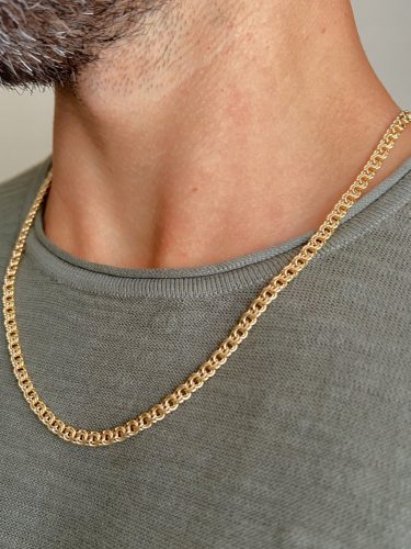  HERREN-GOLDKETTE, 585 GALIBARDI, VOLLSTÄNDIG, 55 cm + GRATIS