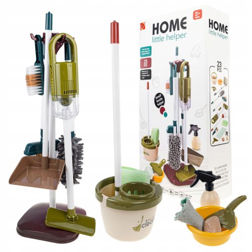  REINIGUNGSSET FÜR KINDER VERTIKALER STAUBSAUGER Moppeimer + ZUBEHÖR
