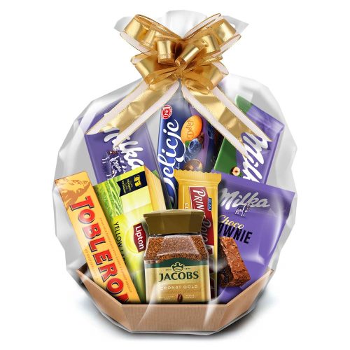  Geschenkkorb Kaffee, Tee, Süßigkeiten als Geschenk, Jacobs Cronat Gold