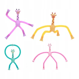  GIRAFFE ANTI-STRESS-SPIELZEUG ZUM DEHNEN, SAUGNAPF, 4ER-SET