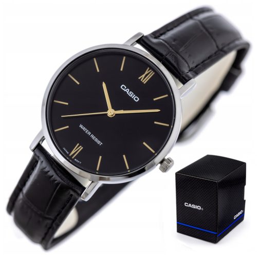  CASIO DAMENUHR LTP-VT01L-1B schwarzes Lederarmband + BOX