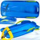  STARKER KUNSTSTOFFSCHLITTEN 80 cm MIT BREMSEN, BLAU FÜR KINDER, LINIE, GLEITEN