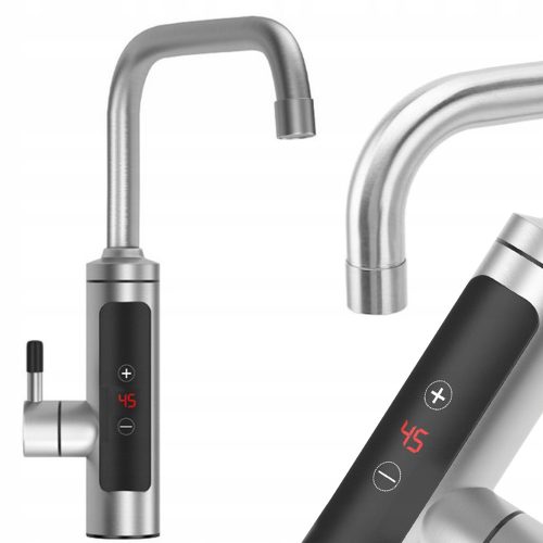  Elektrischer Durchlauferhitzer-Wasserhahn, LCD-Küchenarmatur, 3000 W