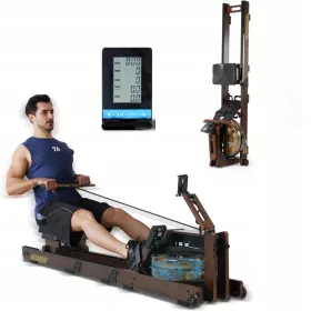    Wasserrudergerät bis 120 kg mit LCD-Display 180 x 44,5 x 44 cm für Übungen