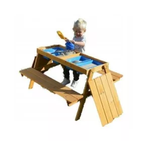  Holz Kinder Picknicktisch 89 x 85 x 48,5 cm 4 Behälter