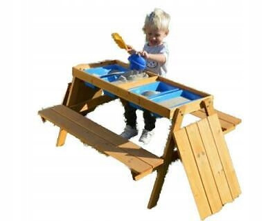  Holz Kinder Picknicktisch 89 x 85 x 48,5 cm 4 Behälter