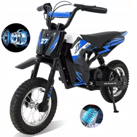    Jungen/Mädchen-Elektromotorrad für Kinder, Blau, 12 Zoll, 25 km/h