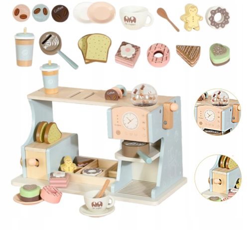  Holz-Kaffeemaschine, Café-Zubehör, kleines Barista-SET (W059)