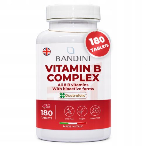Vit B Complex von Bandini Pharma - Hochdosierte Vitamin B Tabletten, 180 Stück