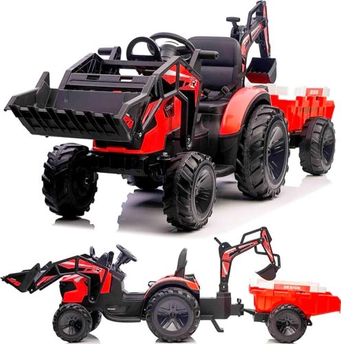  MEGA-TRAKTOR MIT ANHÄNGER-BAGGER-LADEGERÄT, 12-V-STROM, 90-W-FERNBEDIENUNG