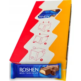   Leckerer Roshen Milchschokoladenriegel mit Creme Brulee Füllung, 33g