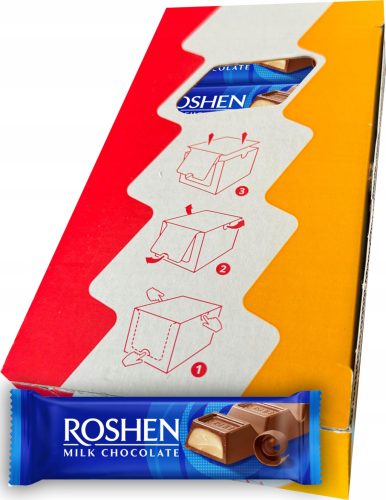 Leckerer Roshen Milchschokoladenriegel mit Creme Brulee Füllung, 33g