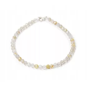    Naturquarz-Armband mit Rutil, Rutilkugeln, 3 mm, Venushaar-Facette