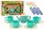  Set aus Geschirr, Tassen, Tellern, Besteck, Teekanne, 22-teilig