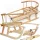  TRADITIONELLER HOLZSCHLITTEN MIT RÜCKENLEHNE, SEITE, BEFESTIGUNG, Kufe + FUSSSTÜTZE, LÄNGE. 75CM