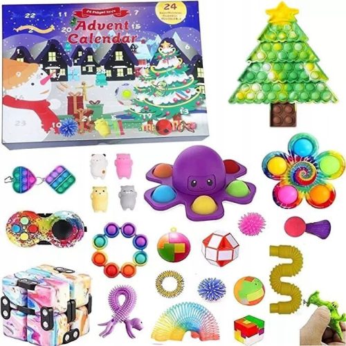  ADVENTSKALENDER-SET MIT ANTI-STRESS-SPIELZEUG VON GNIOTEK POP IT FIDGET TOY