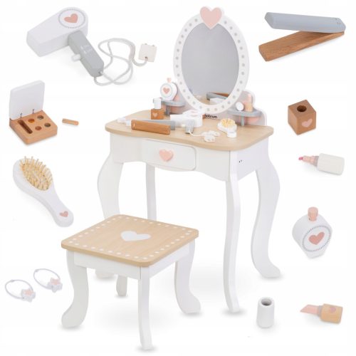  Schminktisch aus Holz mit Hocker und Zubehör Mamabrum MAM68 MAKEUP DREESER