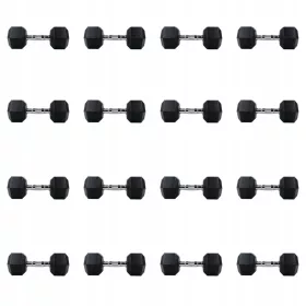  HEX-Hantelset 2 x 2,5–20 kg, 180 kg, gummiert