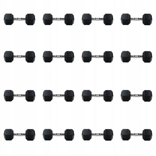  HEX-Hantelset 2 x 2,5–20 kg, 180 kg, gummiert
