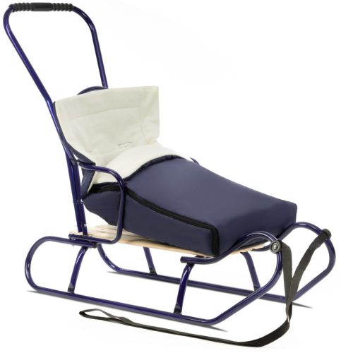  Polnischer Metallschlitten TEDDYBÄR + Schieber + Schlafsack + Rückenlehne + Gurt bis 130 kg