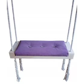    Schaukelsitz gepolstert LILA SAMT Kinderhaus Gartenbrett 50cm