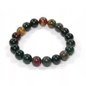    Natürliches HELIOTROP-Armband, Schafgarbe, glatte Kugeln, 10 mm