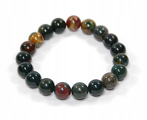  Natürliches HELIOTROP-Armband, Schafgarbe, glatte Kugeln, 10 mm