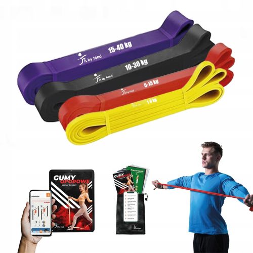  SET MIT 4 POWER-BAND-ÜBUNGEN, Widerstandsbänder für Training, Klimmzüge