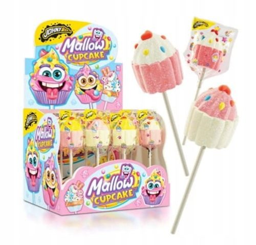Johny Bee Fruchtiger Mallow Cupcake Lutscher, 16 Stück