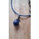  Lapislazuli-Kugelanhänger mit Howlith-Pyrit, Silber 2 in 1