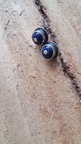  Silberne Lapislazuli-Ohrstecker, interessante Galerie
