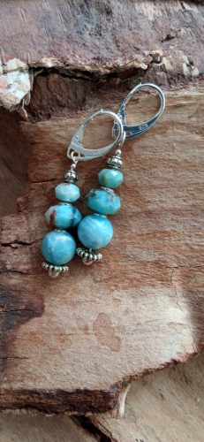  Larimar-Ohrringe Dominikanische Republik Bali nur aus Silber