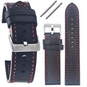  Universelles Gruny-Lederuhrenarmband Tekla T-103.01R 22 mm