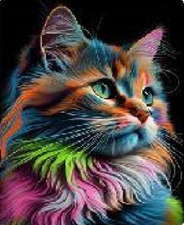  Diamantmosaik - Katze in Farben