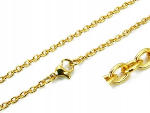  Lange klassische Kette, Chirurgenstahl, 75 cm, Goldanker, 316L-Ösen