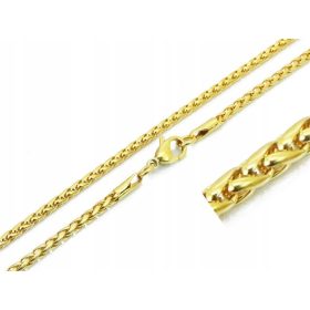    Herren- und Damenkette, Chirurgenstahl, Goldohr, rund, 50 cm, neu