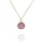  Halskette mit Kristalldruse, rosa Kristall 45+5 cm, vergoldetes Gold