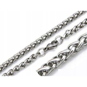    Klassische Kette, Chirurgenstahl 316L, silbernes rundes Ohr, 60 cm