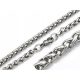  Klassische Kette, Chirurgenstahl 316L, silbernes rundes Ohr, 60 cm