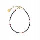  Armband mit Natursteinen, Onyx, Granat, weißem Quarz