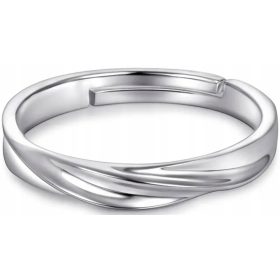    Eleganter silberner verstellbarer Herrenring minimalistisch modern