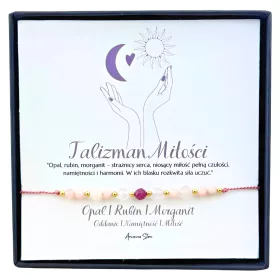  LOVE TALISMAN Damenarmband LOVE AMULET Morganit Opal Rubin