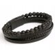  HERREN-LEDERARMBAND MIT ONYX-LAVA-PERLEN