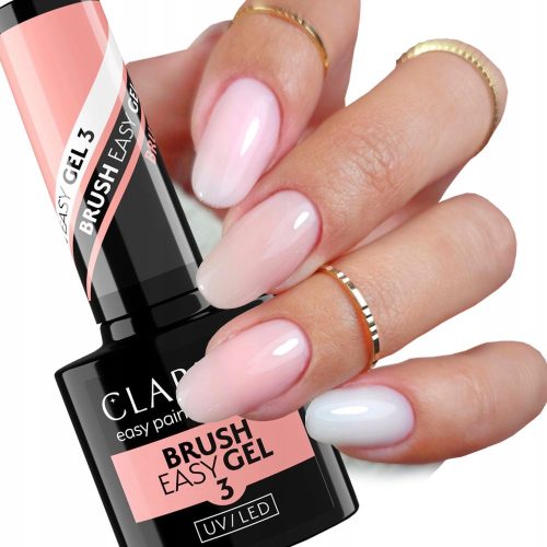 Claresa Gel in einer Flasche mit Pinsel. Pinsel Easy Gel 3 Peach Nude
